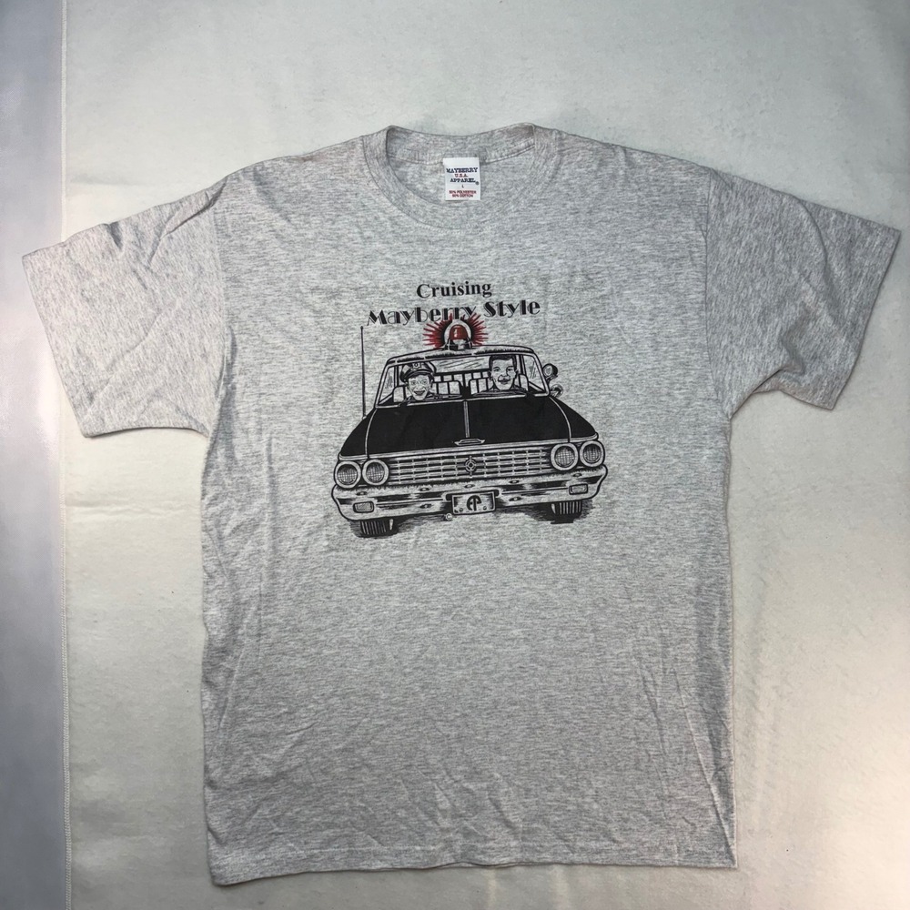 Mayberry USA Apparel Cruising Mayberry Style Graphic T-Shirt Mens Large Gray L